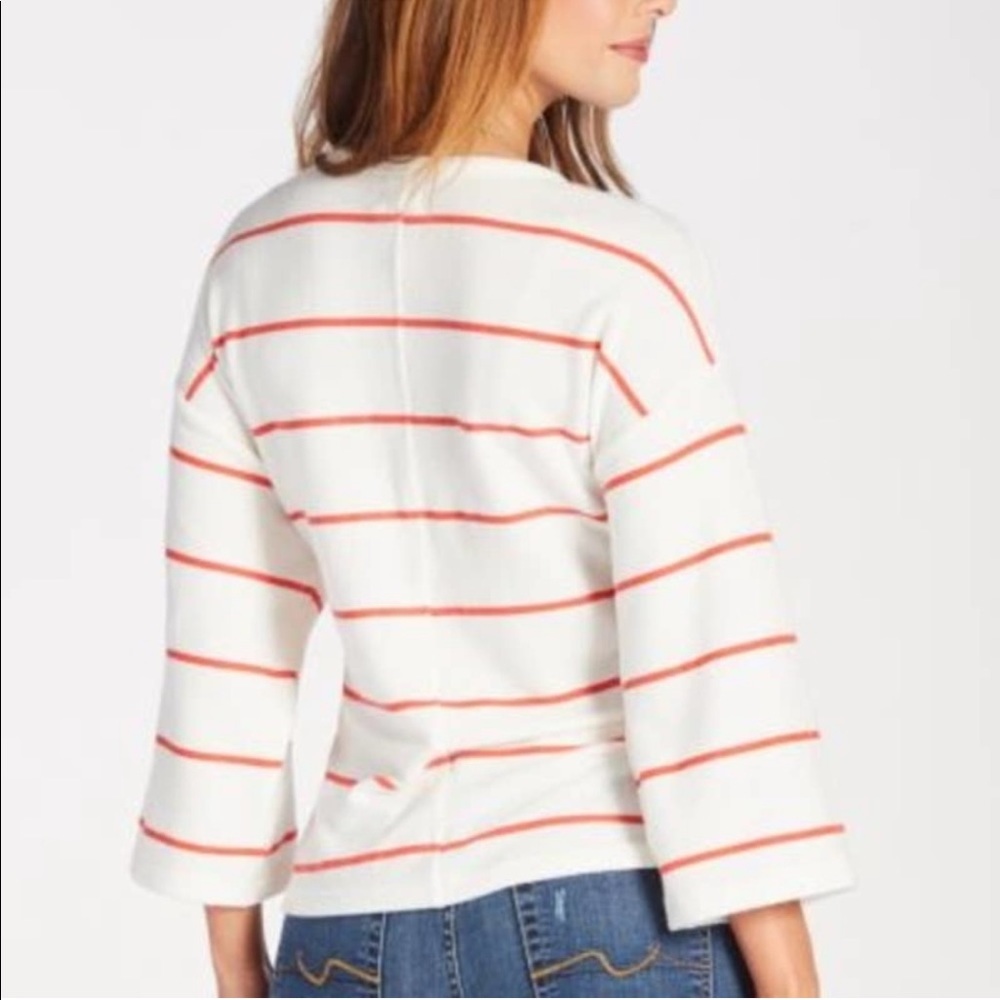 Sundry red & white stripe kimono sleeve top/sweater size 2 (M) - Picture 2 of 9